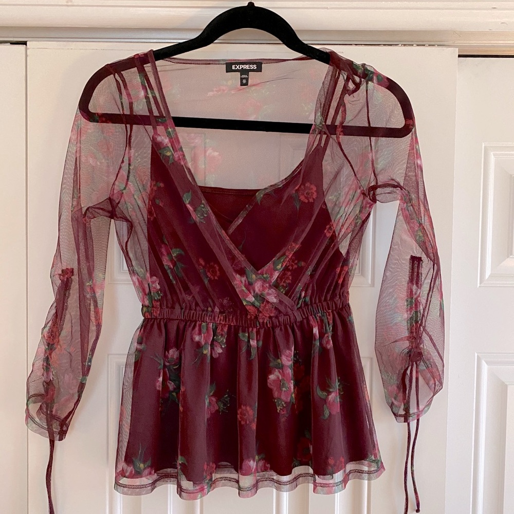 Sheer floral top